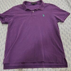 Purple polo collar shirt